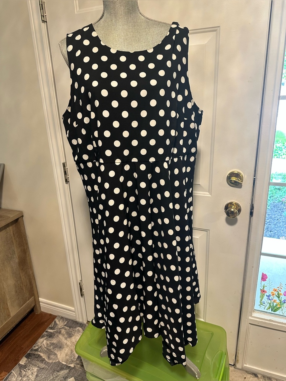 Ricki's Black and White Polka Dot Sleeveless Midi Dress